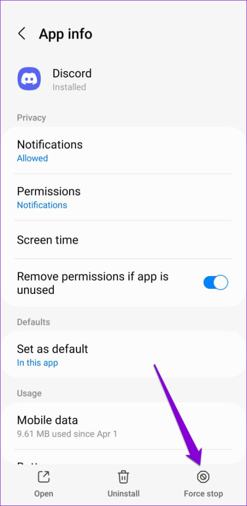 Force Close Discord on Android