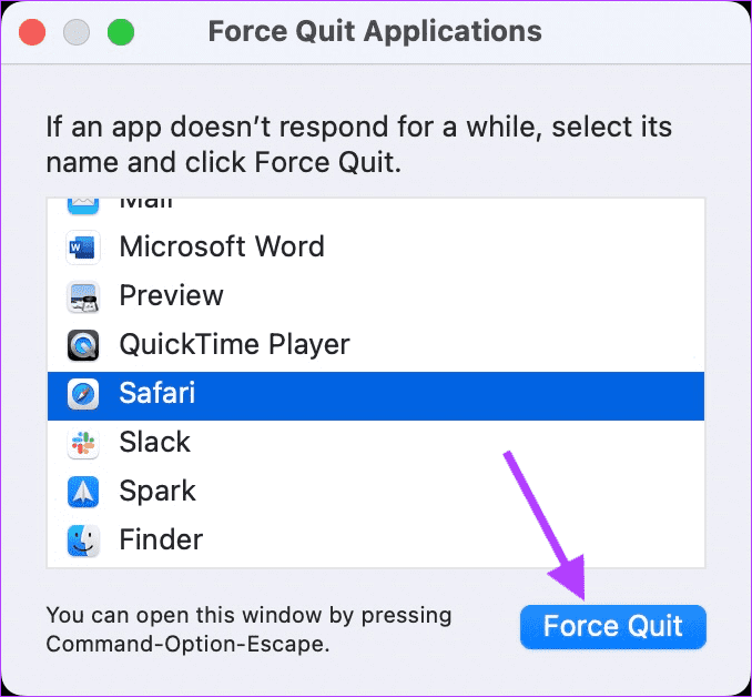 Force Quit and Restart Safari 2