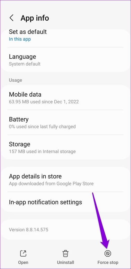 Force Stop Spotify on Android