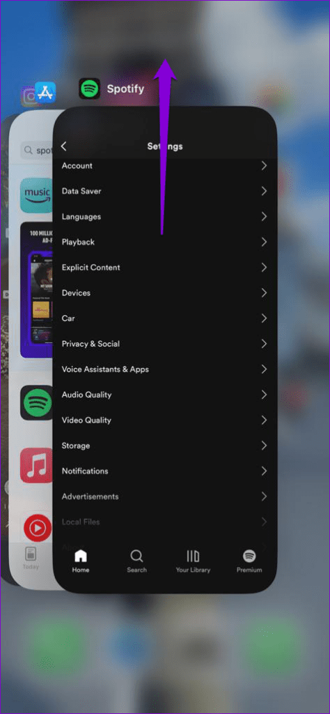 Force Stop Spotify on iPhone