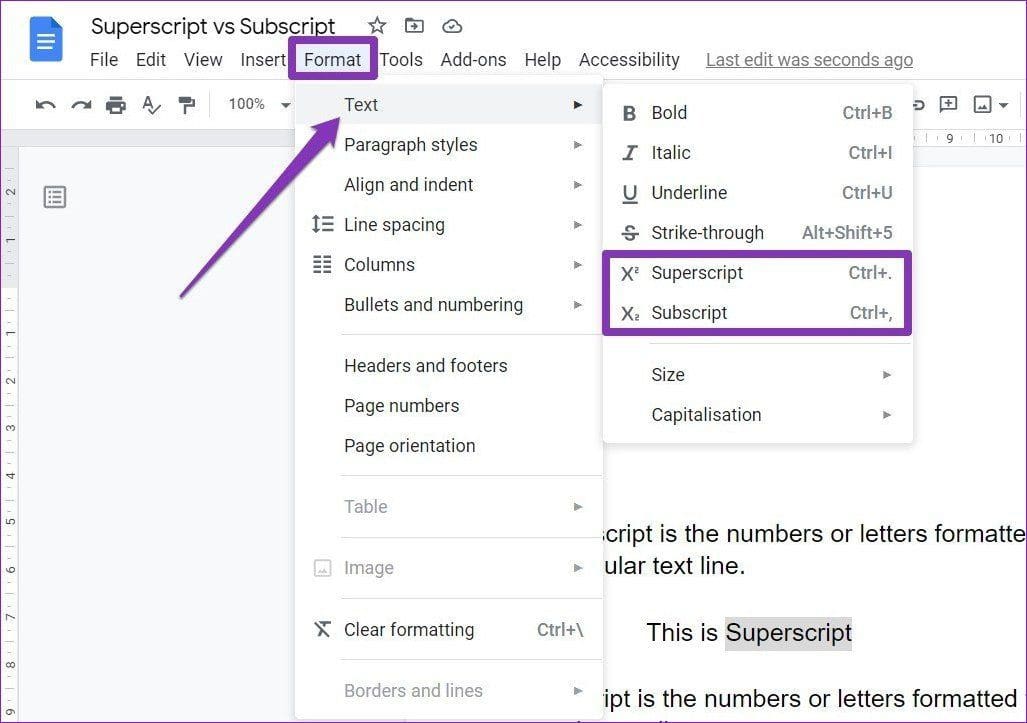 Format Text in Google Docs
