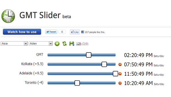 Gmt Slider World Clock