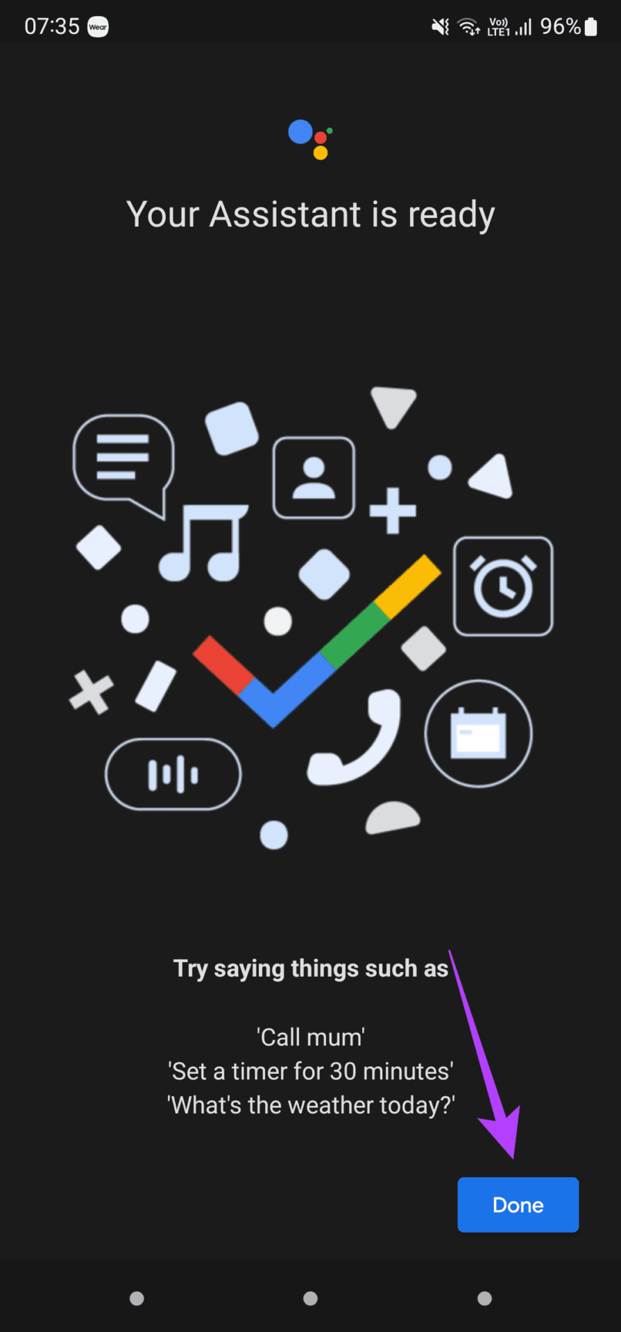 Done button