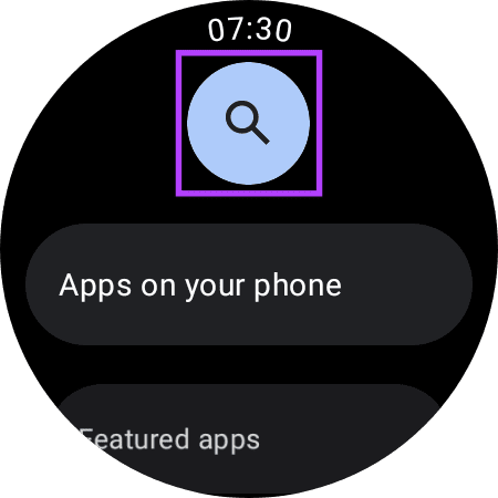 Search icon in Galaxy Watch