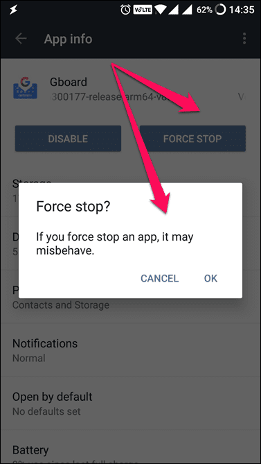 Gboard Force Close In Settings Apps