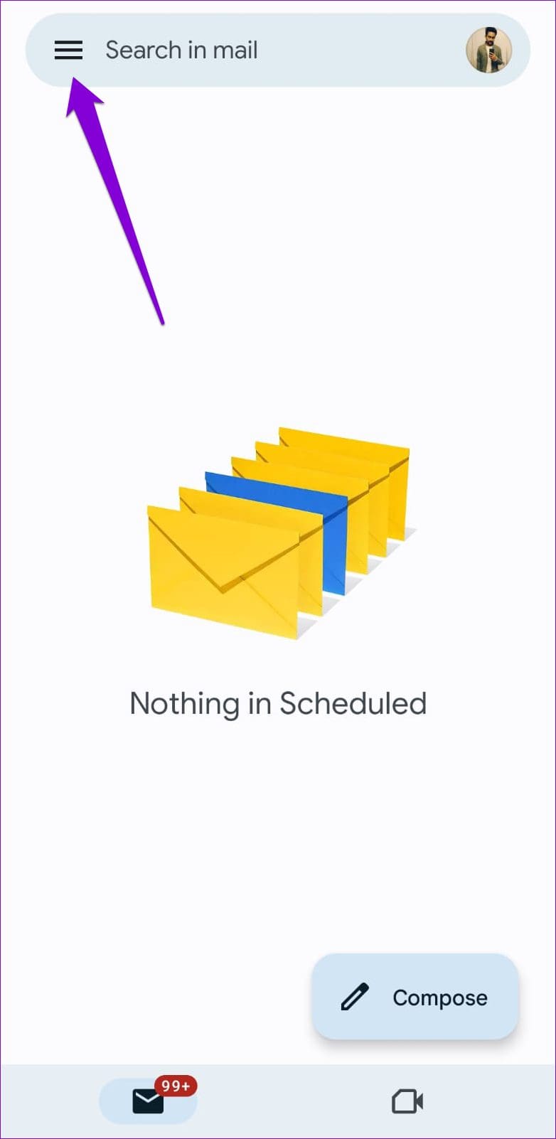 Gmail App Menu on Android