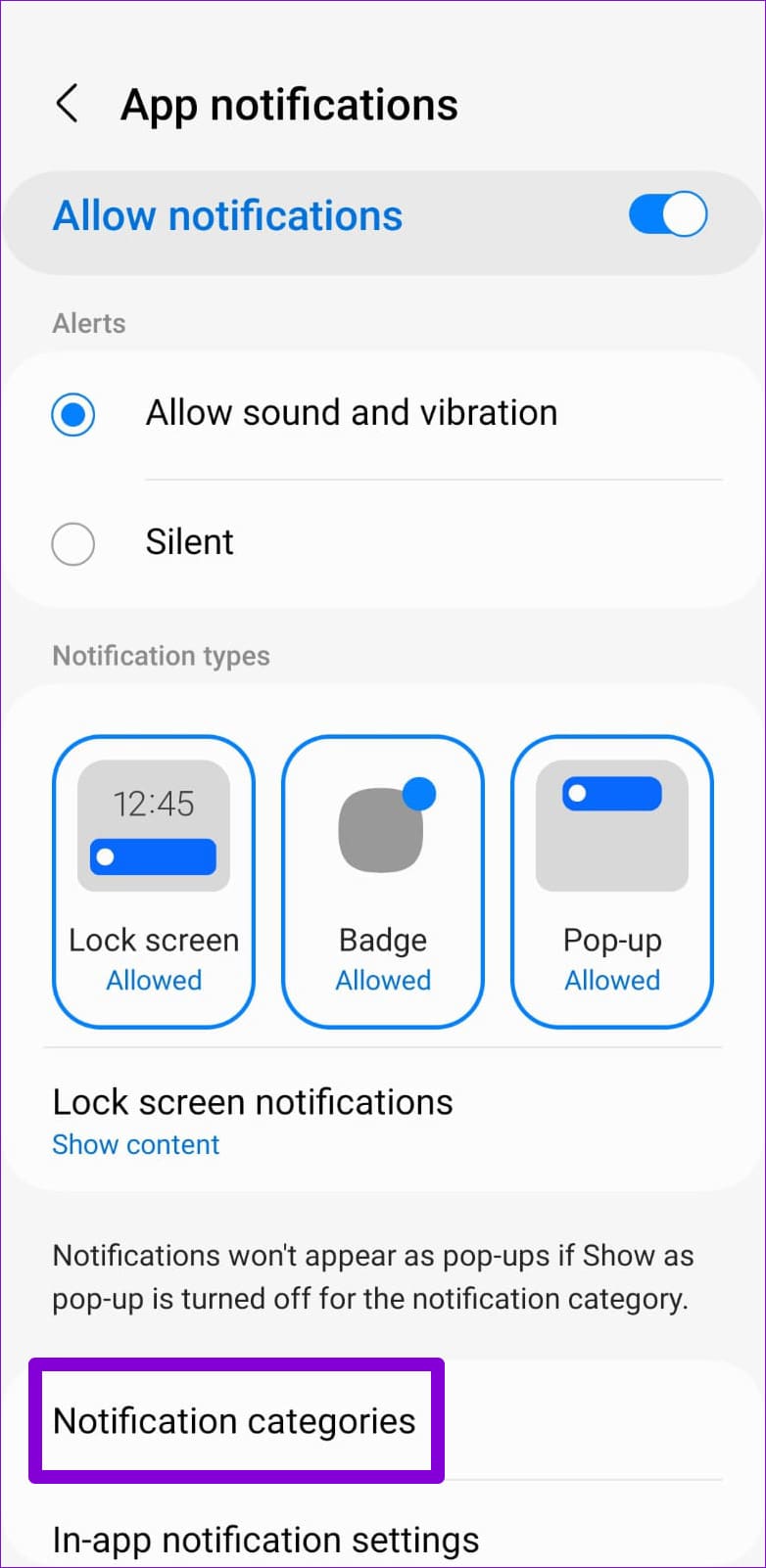 Gmail Notification Categories
