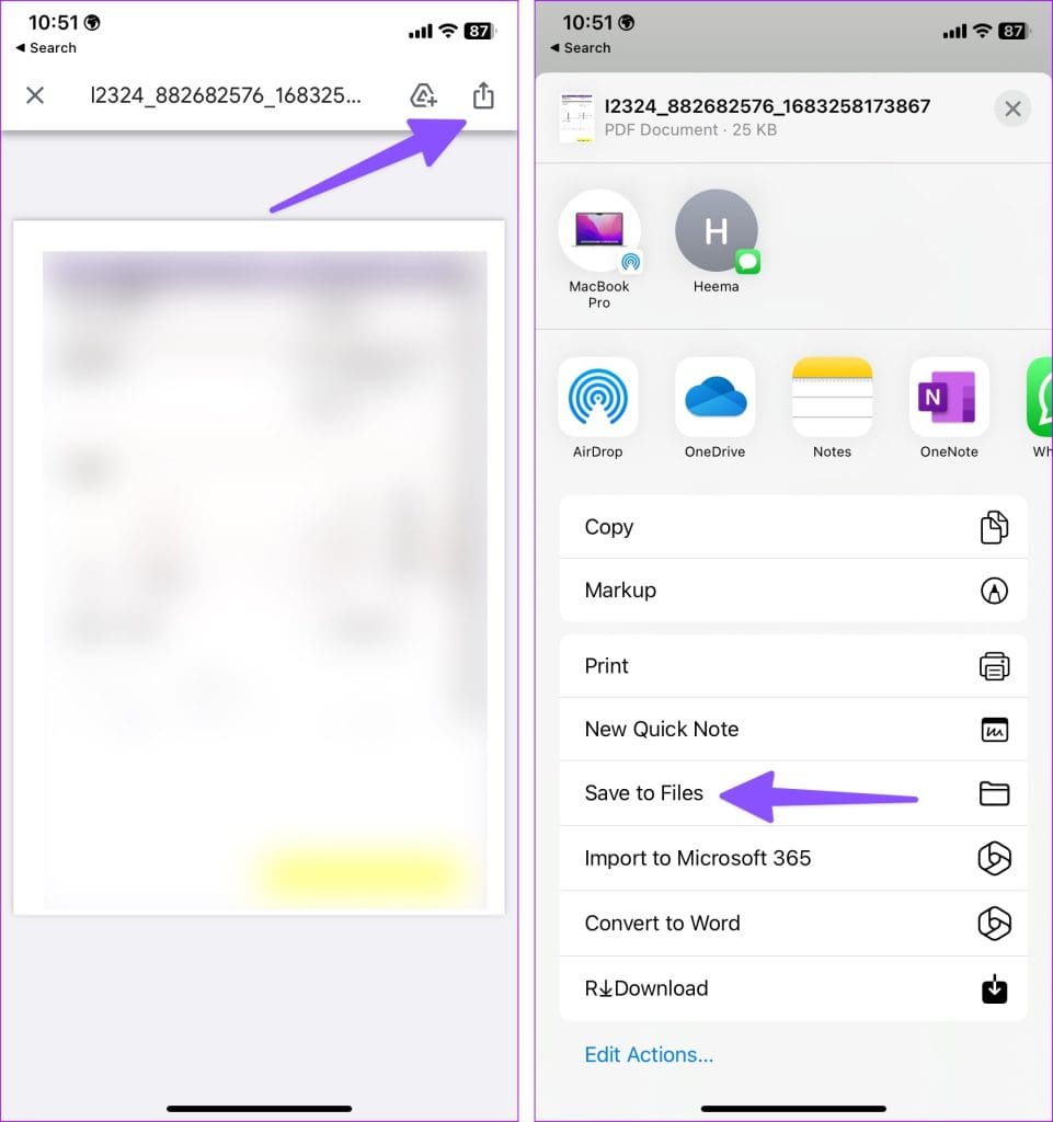 Save attachment to Files