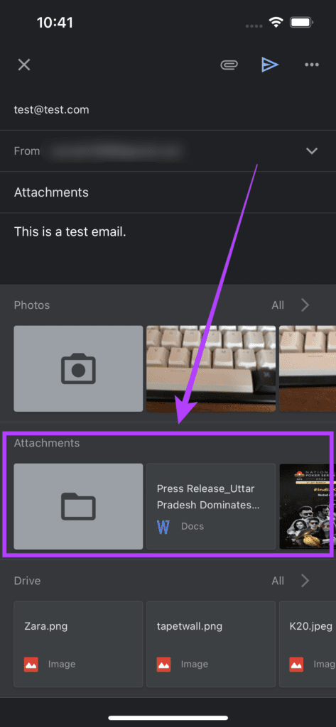 Attaching files on gmail for iPhone