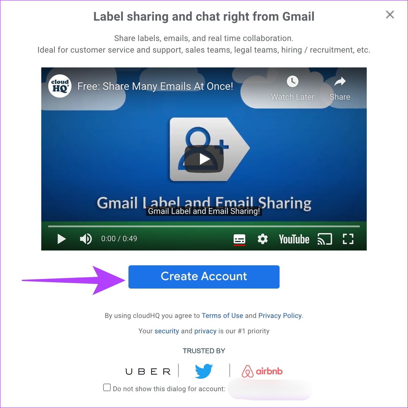 create account