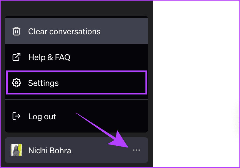 Go to ChatGPT Settings