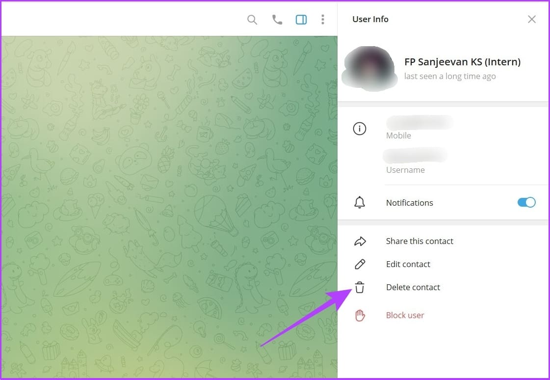 Go to Contact's Profile and click Delete Contact