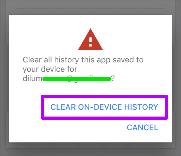 Google App Clear History Cache 6
