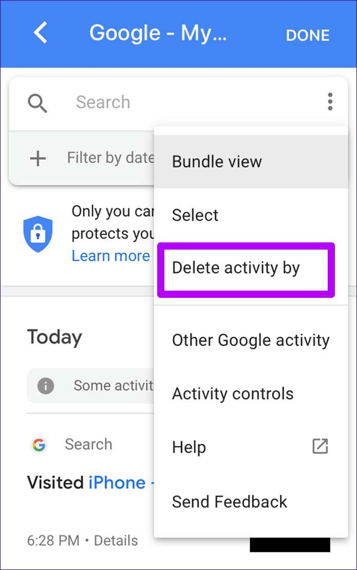 Google App Clear History Cache 9