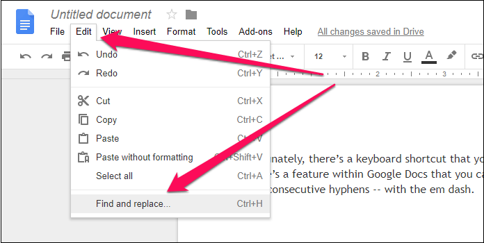 Google Docs Em Dash 4