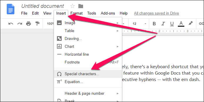 Google Docs Em Dash 6
