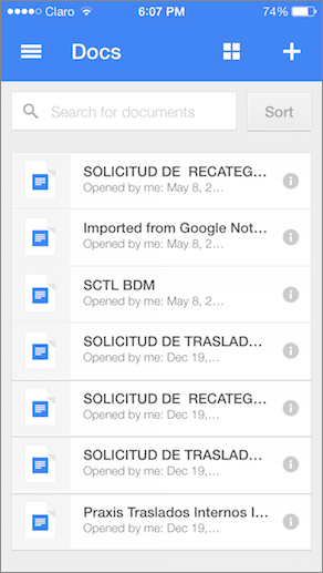 Google Docs Main