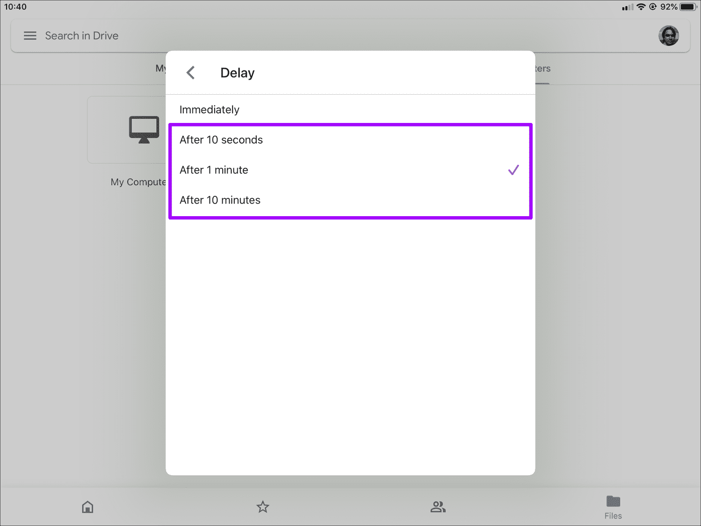 Google Drive Privacy Screen Face ID Touch ID 8