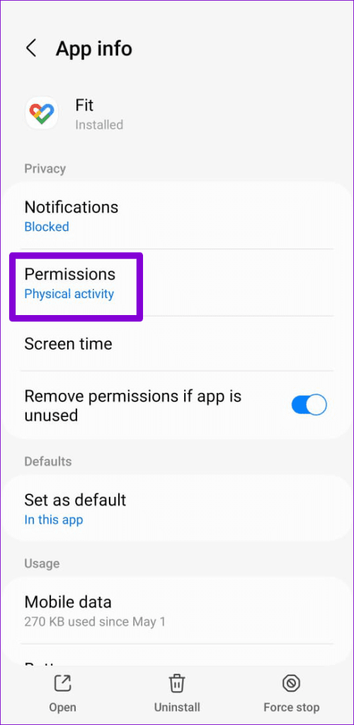 Google Fit App Permissions