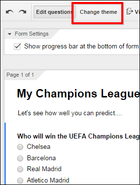 Google Forms Change Themes