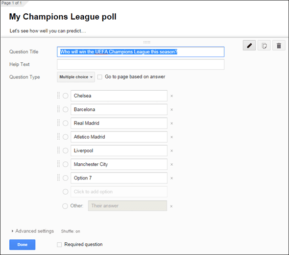 Google Forms Create