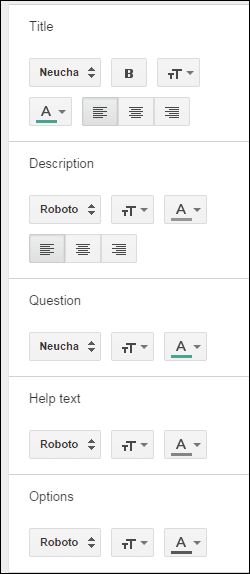 Google Forms Theme Customize Text
