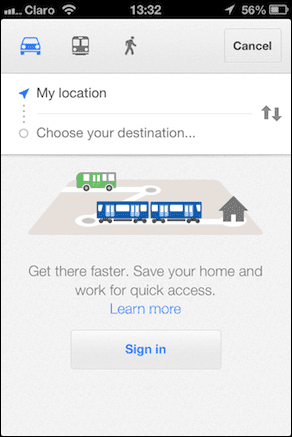 Google Maps Choose Destination