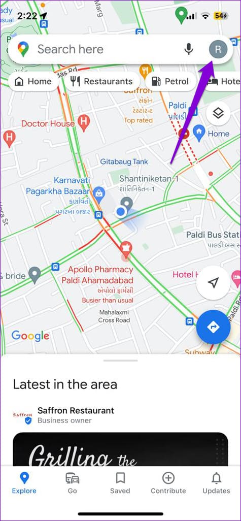 Google Maps on iPhone