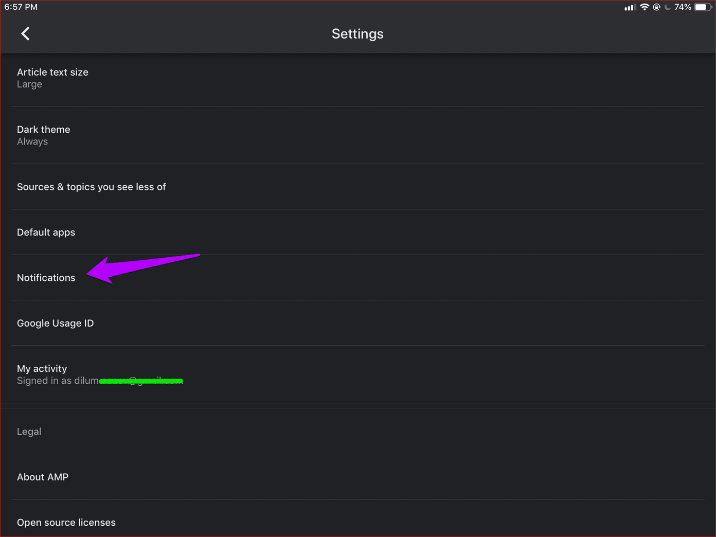 Google News Enable Dark Mode Tips 17