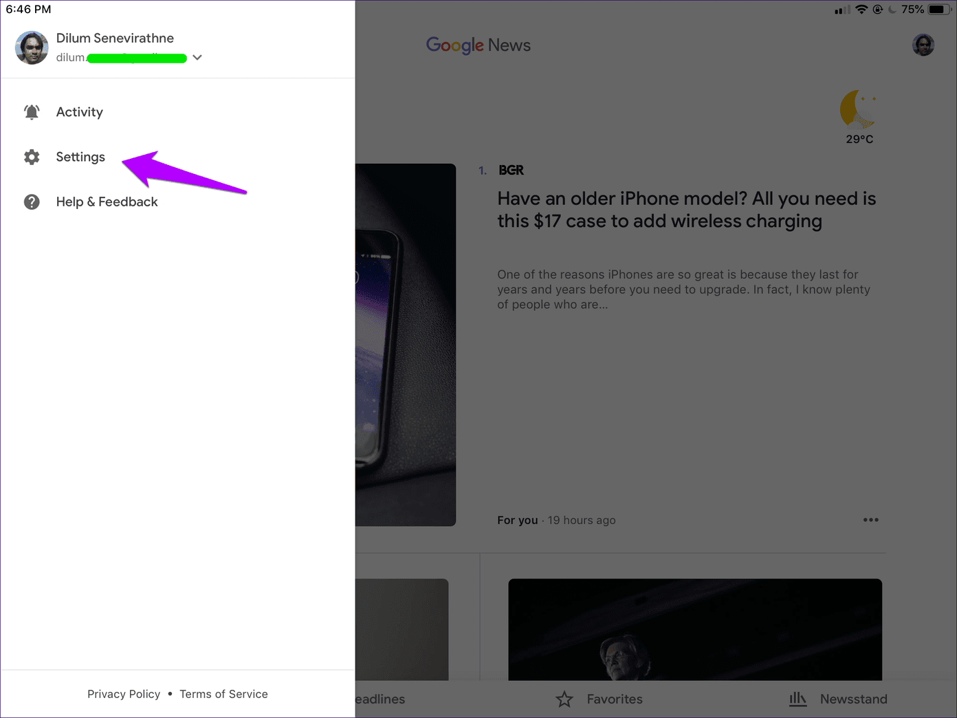 Google News Enable Dark Mode Tips 2