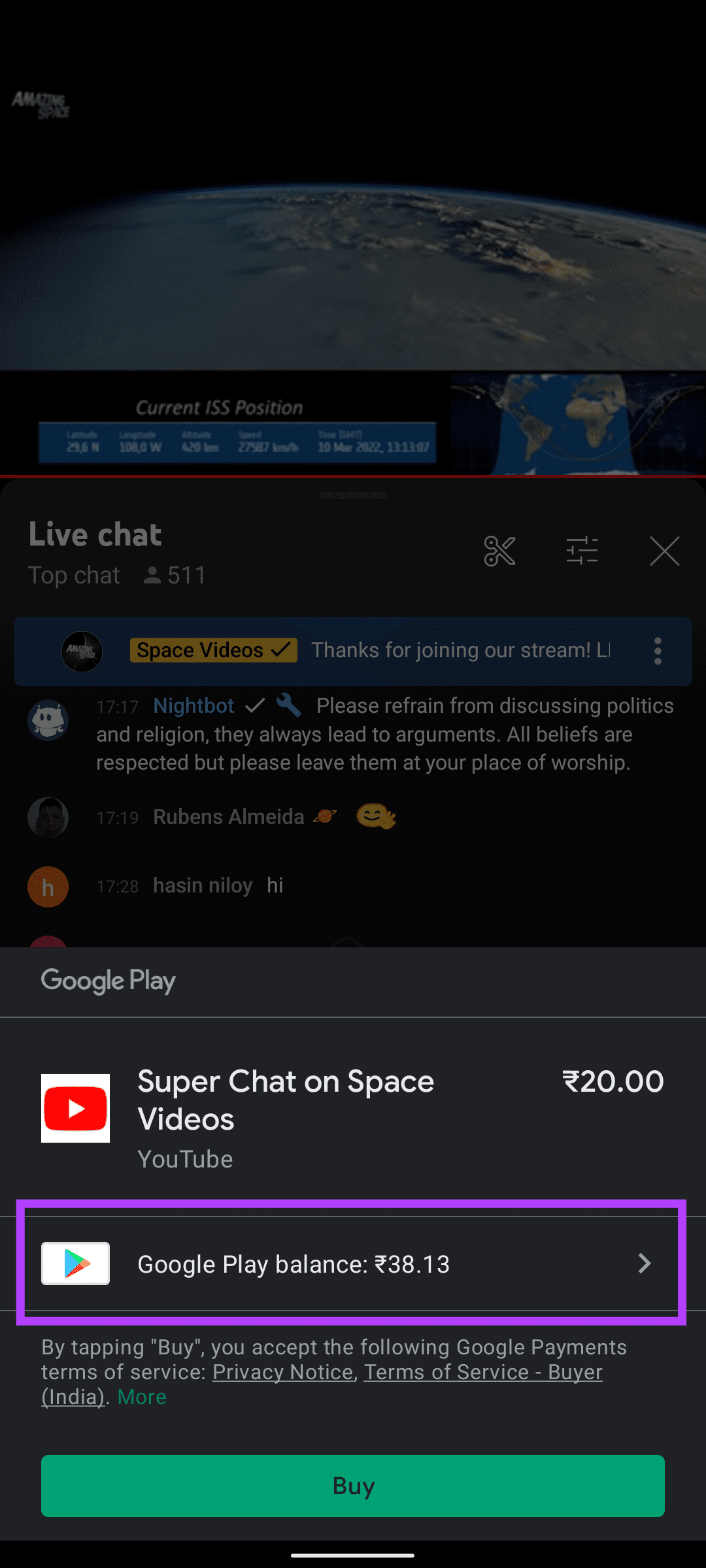 Payment mode