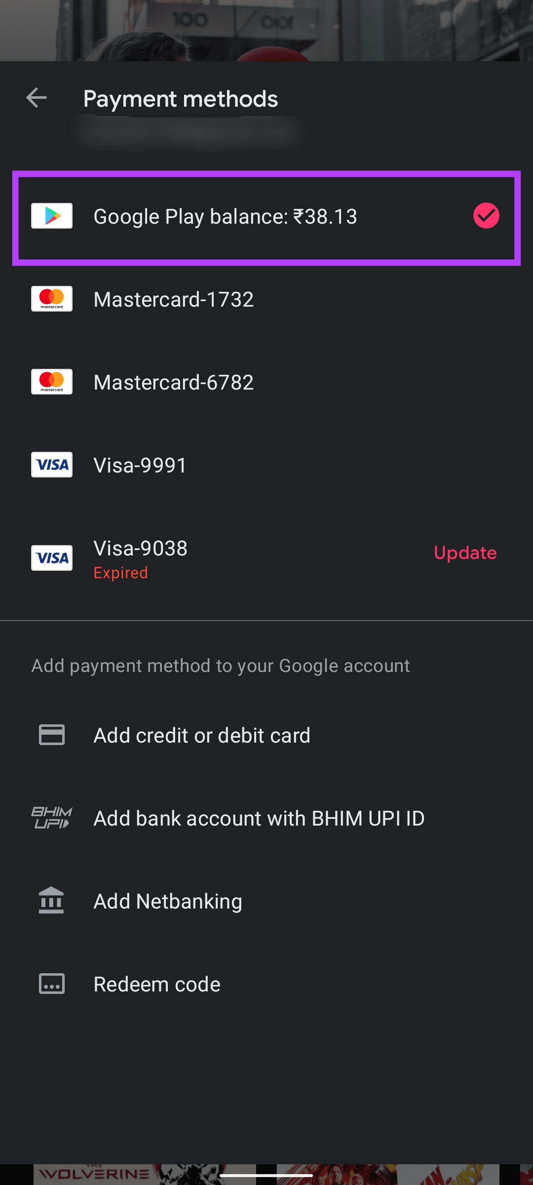 choose payment