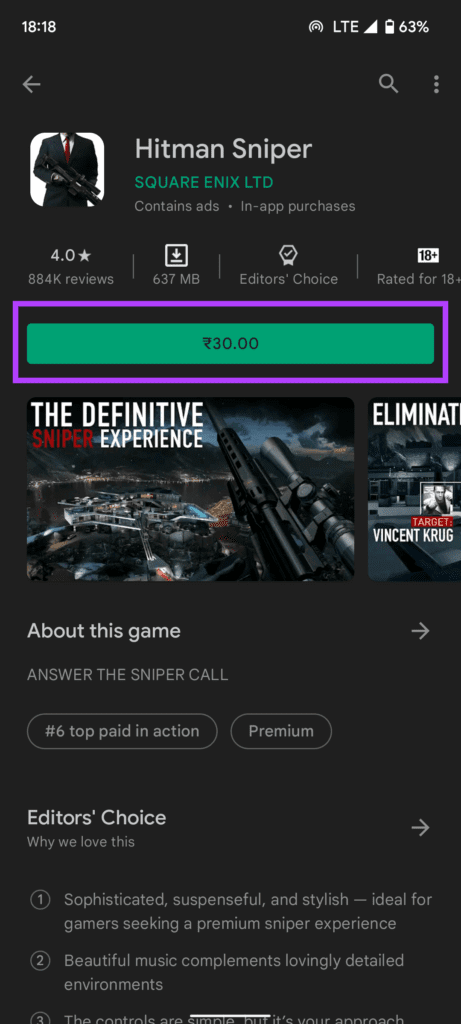 Paid app on play store
