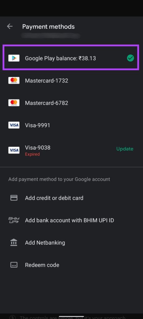 Google Play Balance