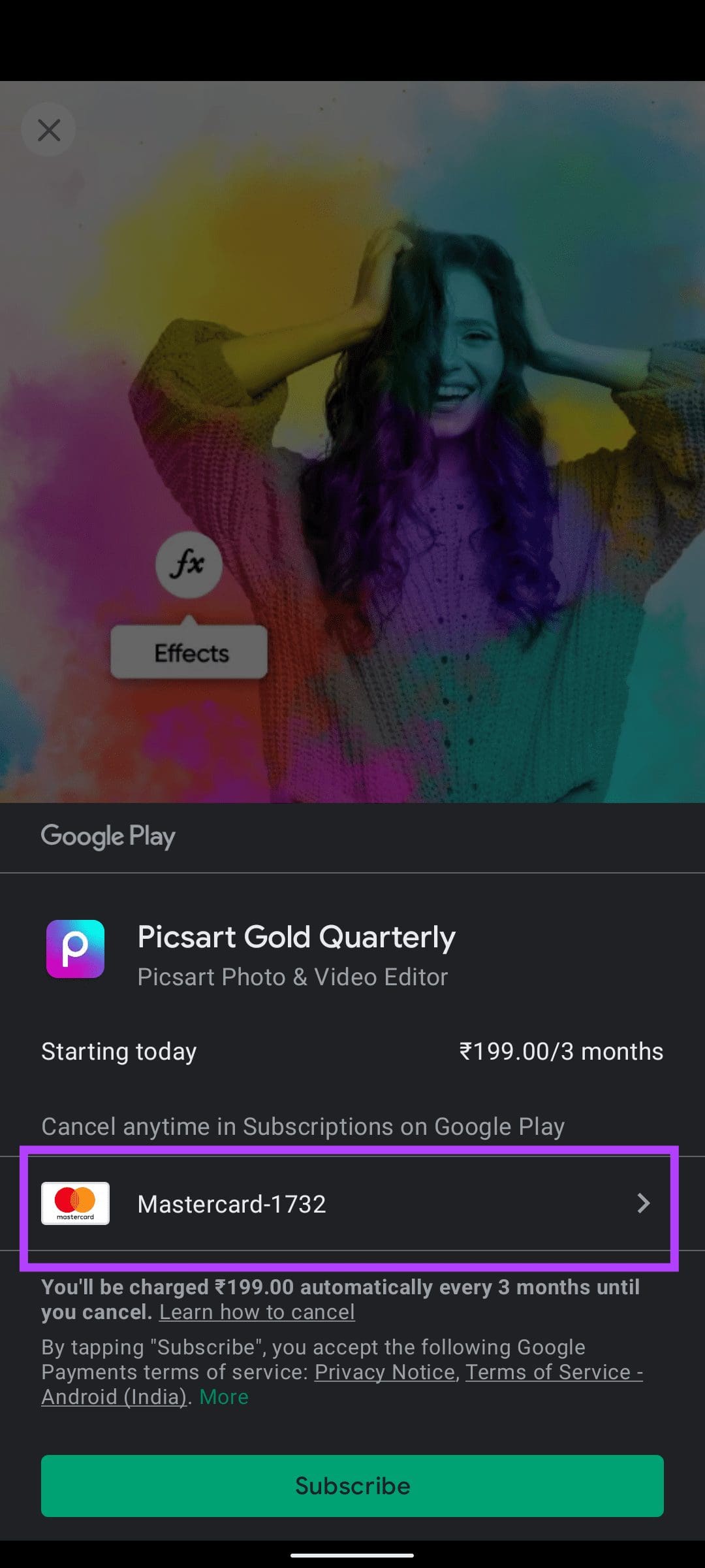 Payment option