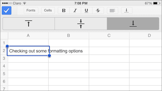 Google Sheets Editing Options 2