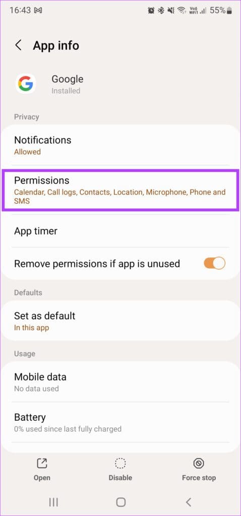 Google app permissions
