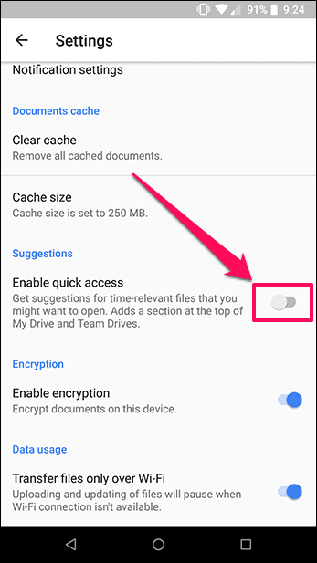 Hide Google Drive Quick Access 10
