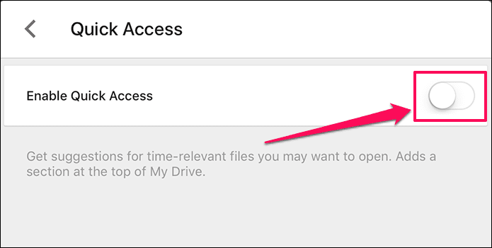 Hide Google Drive Quick Access 7