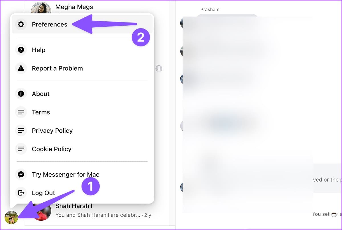 messenger preferences