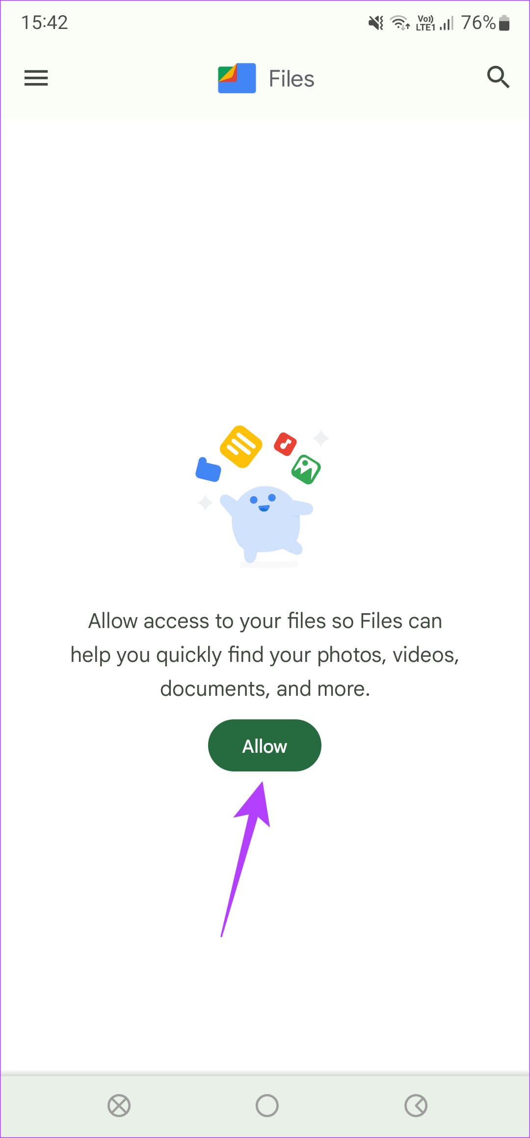 Allow access to Google Files