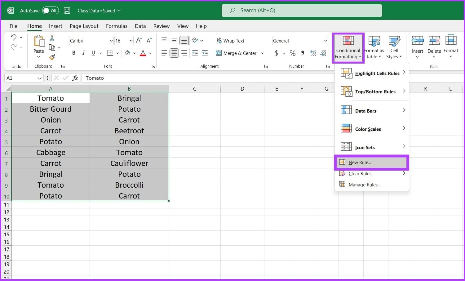 Use a formula to determine which cells to format