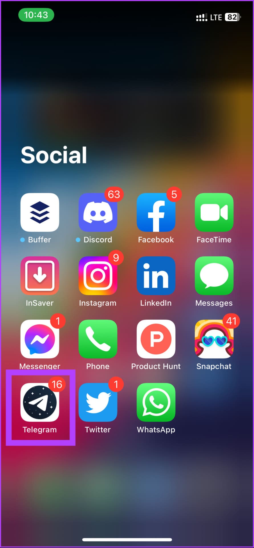 Open the Telegram app on your iPhone