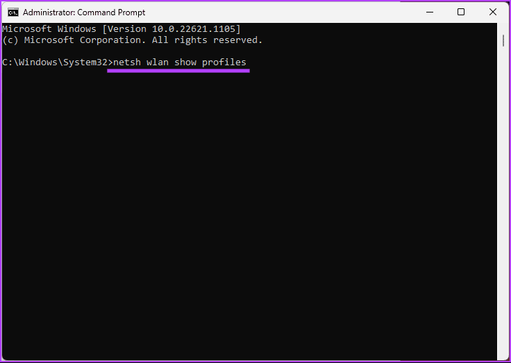 Type the below command
