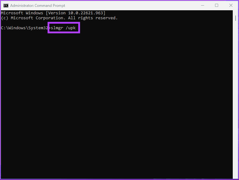 Type the below command and press Enter