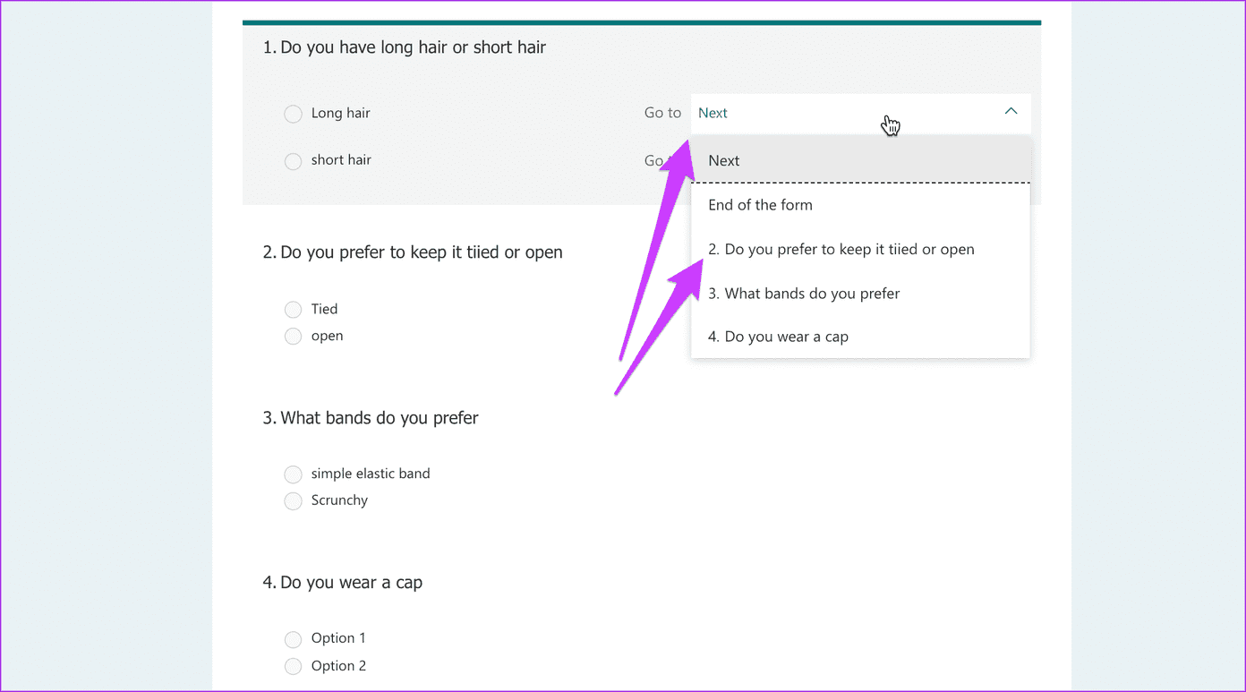 How to Add Branching in Microsoft Forms individually3