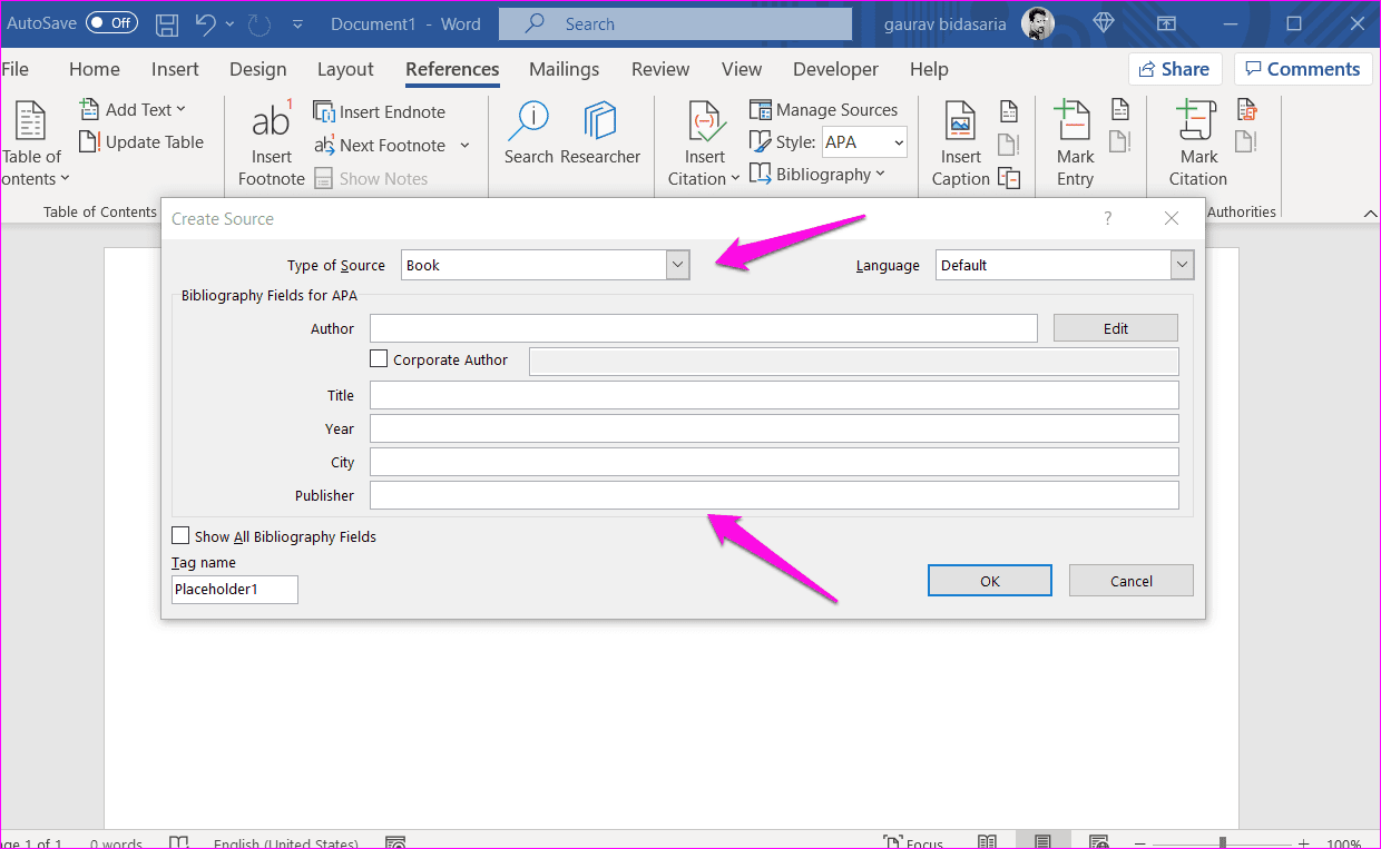 How to Add Citations and Bibliography in Microsoft Word 3