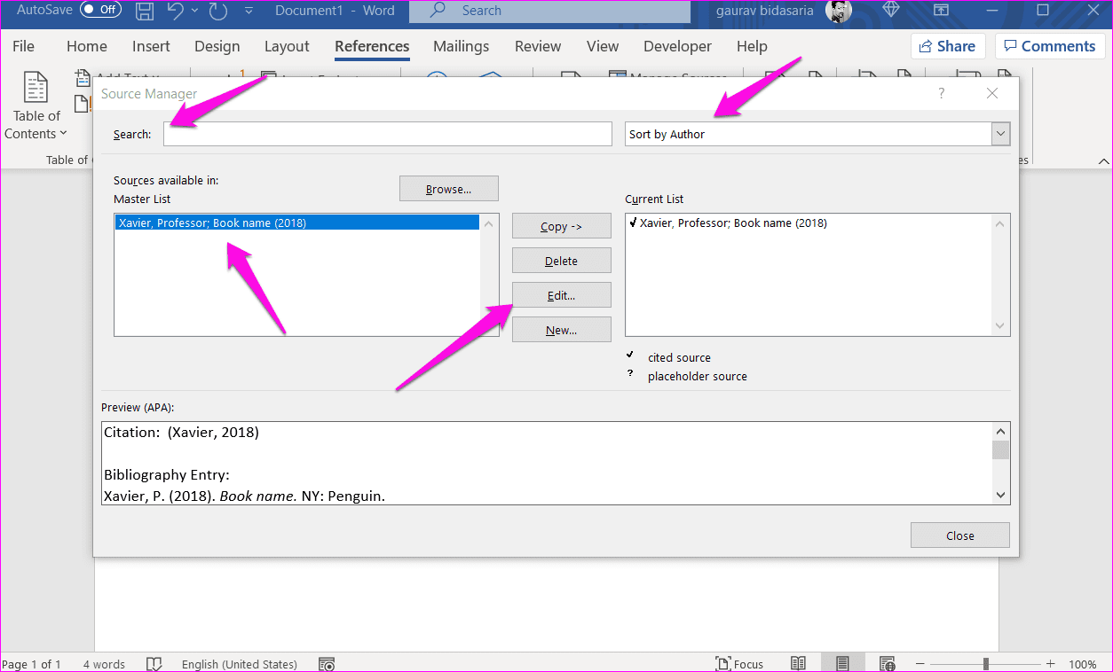 How to Add Citations and Bibliography in Microsoft Word 7
