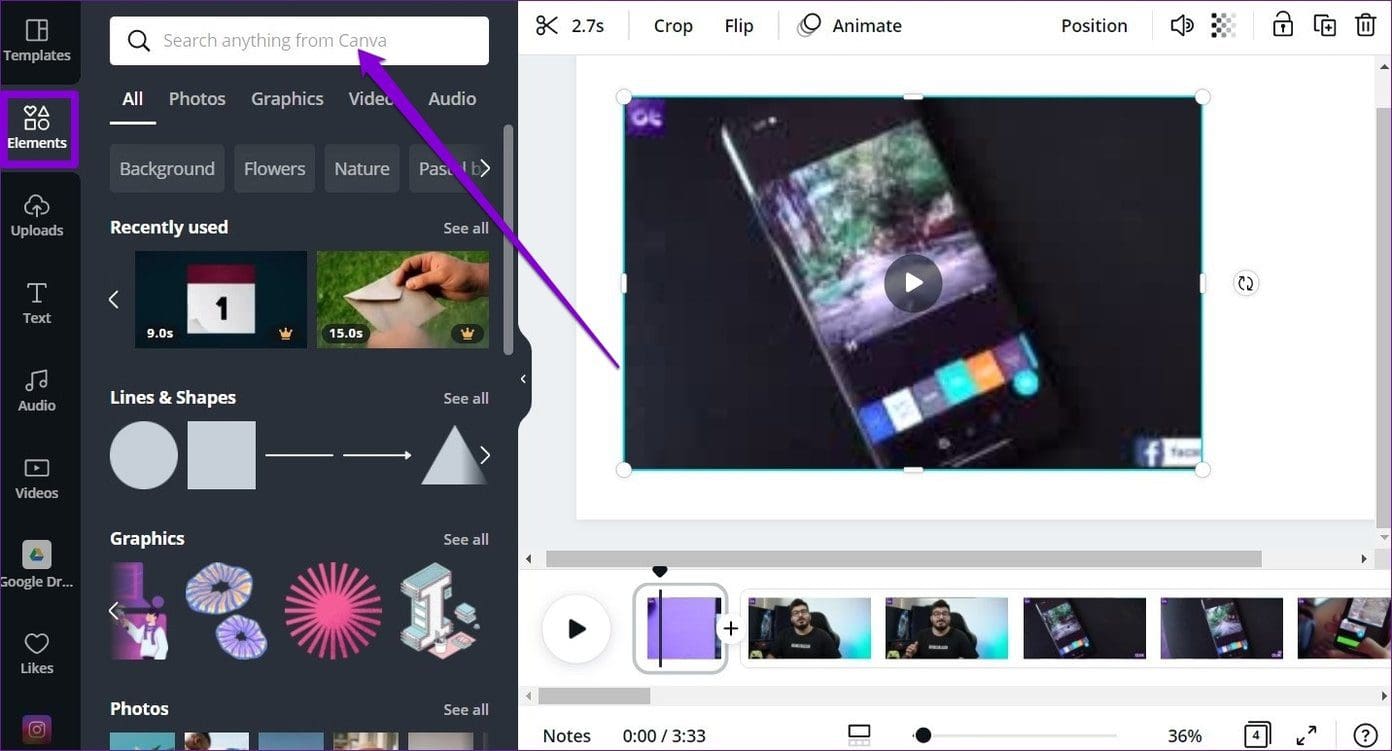 How to Add Elements on Video in Canva