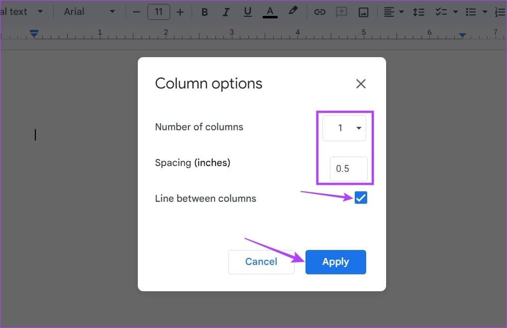 Modify settings & click on Apply